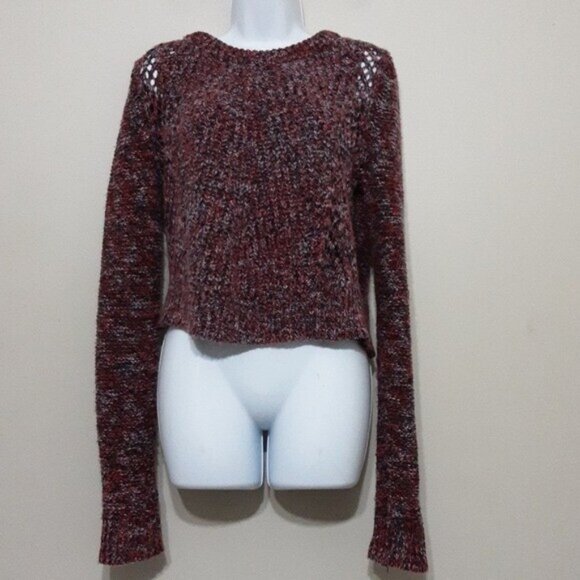 Free People knit sweater  women XS pull on comfy boho crewneck Y2K lagenlook - Picture 2 of 10